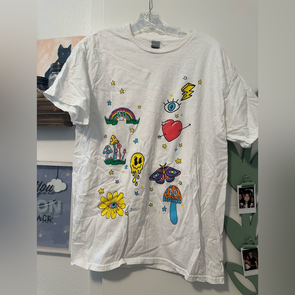 White Psychedelic Graphic Tee